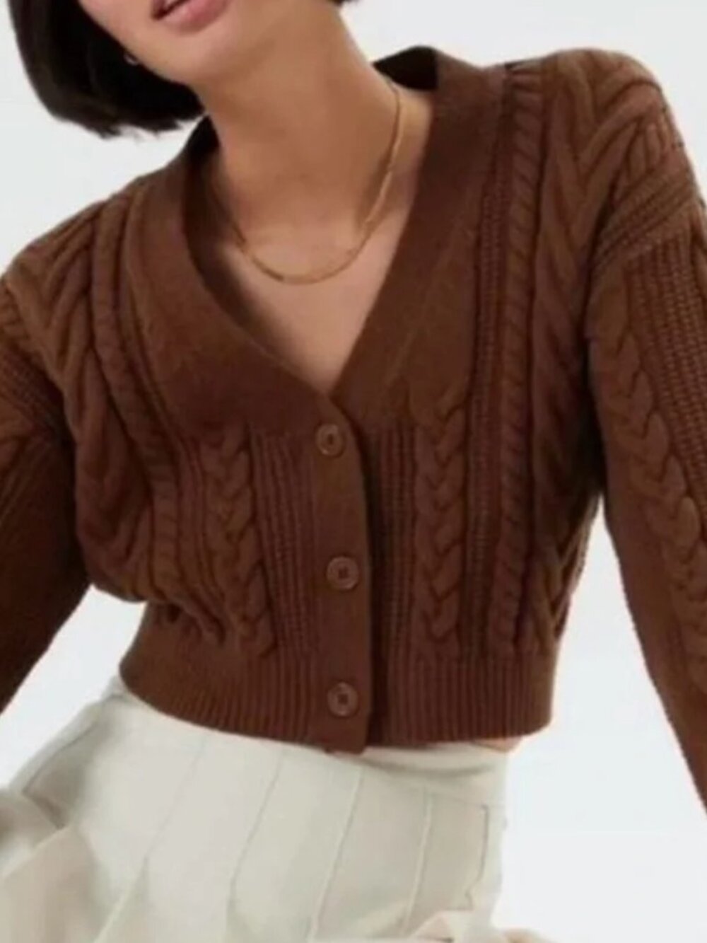 Aritzia Sunday Best Merino Wool Cardigan 2XS Brown